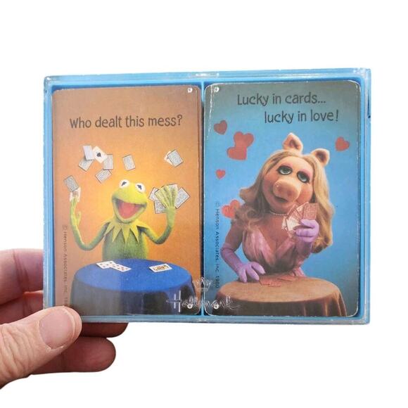 Vtg Hallmark Jim Henson Kermit Muppets Playing Cards Miss Piggy 1980 With Case - Picture 1 of 2